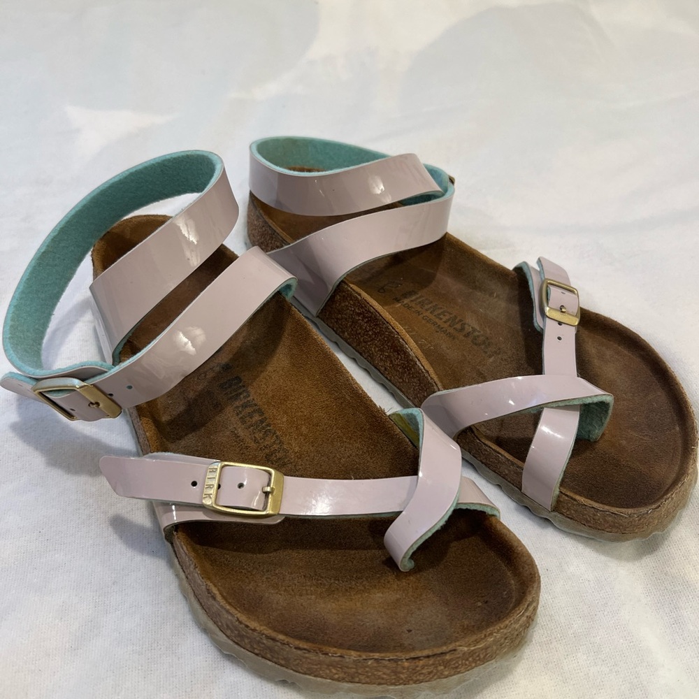Birkenstock Women's Yara Sandals in Light Lavender and Brown Sz 38 W8